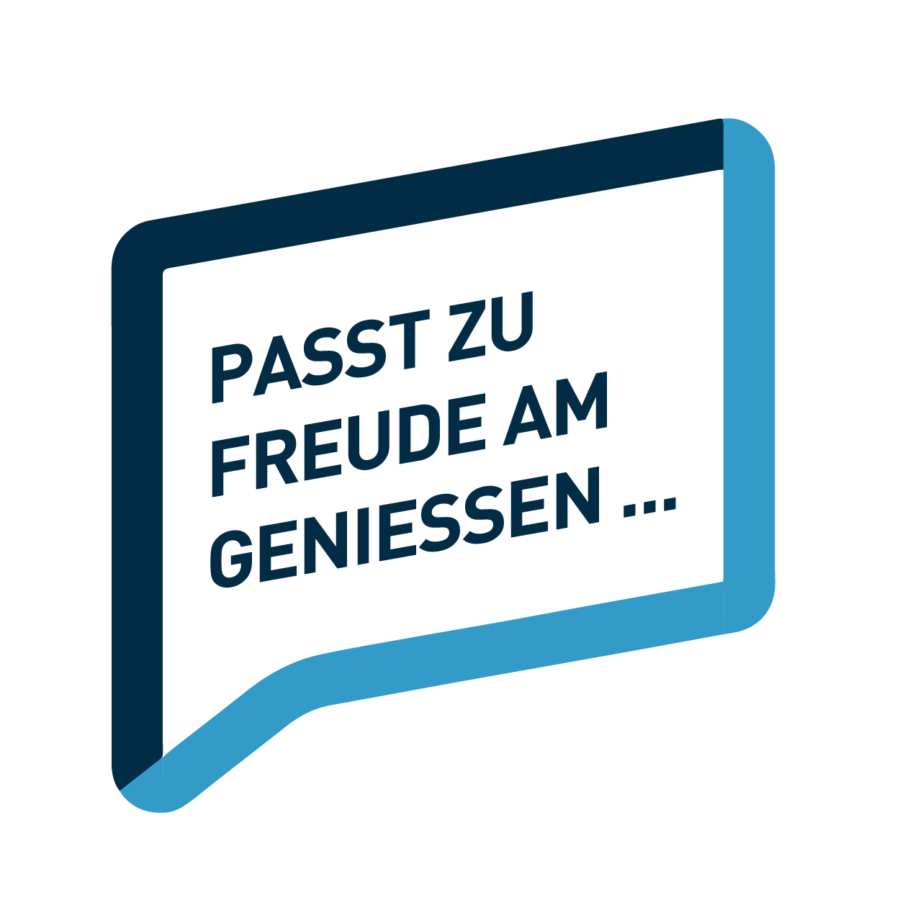 Sprechblase: Passt zu Freude am geniessen