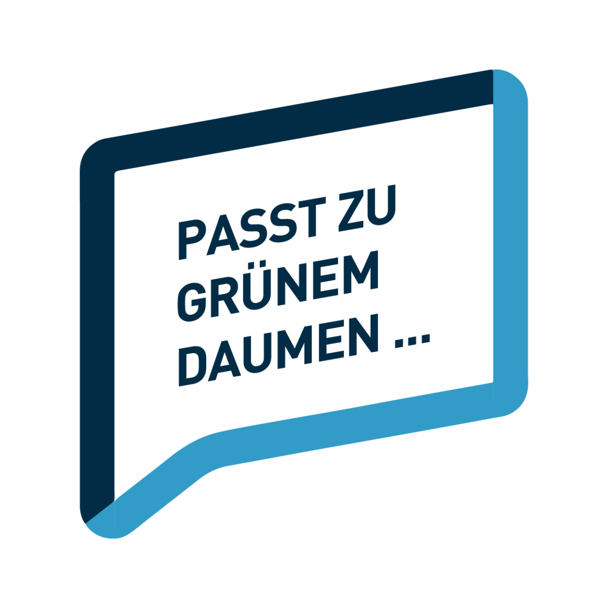 Sprechblase: Passt zu grünem Daumen