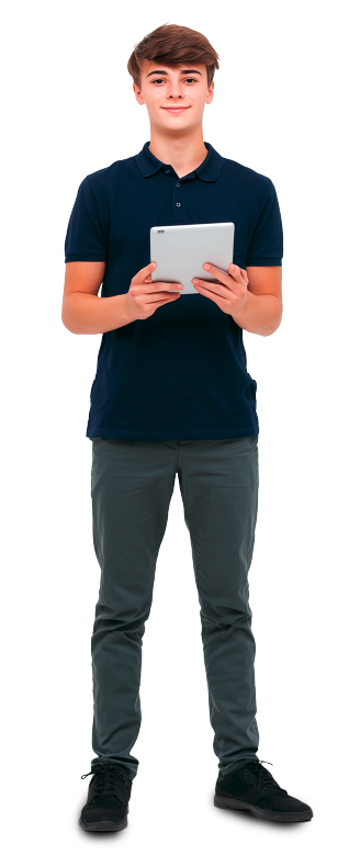 junger Mann mit Tablet in der Hand