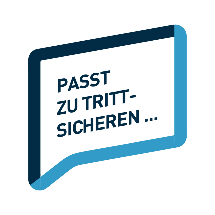 Sprechblase: Passt zu Trittsicheren