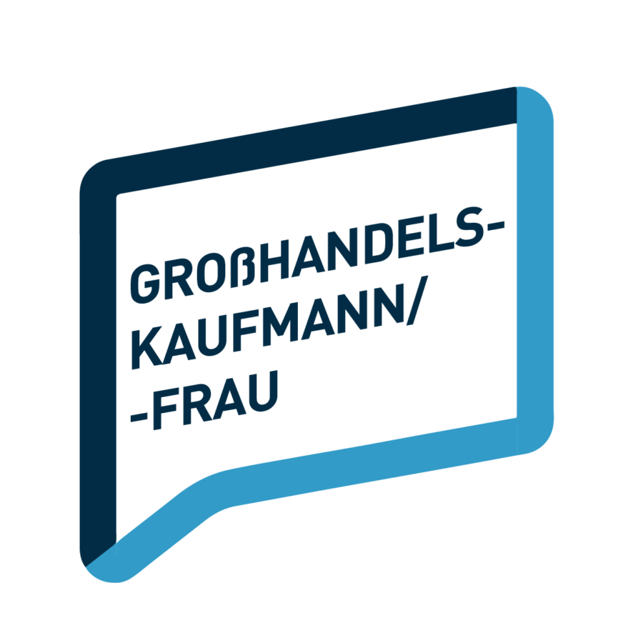 Sprechblase Beruf: Großhandels-kaufmann/-frau