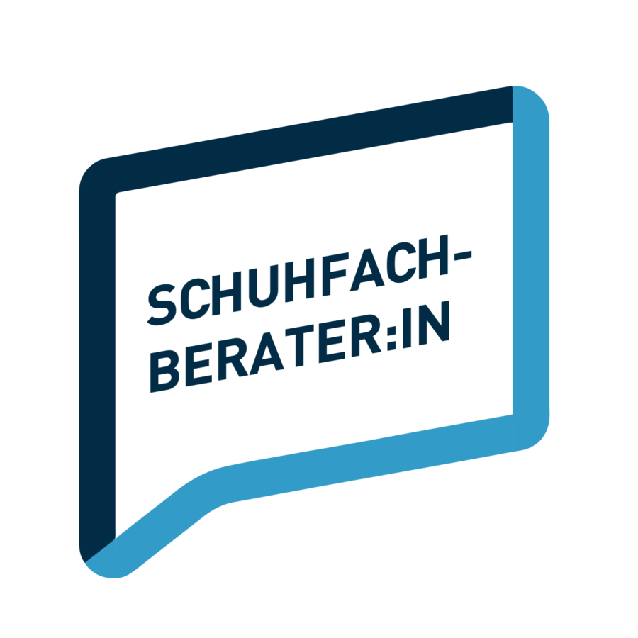 Sprechblase Beruf: Schuhfachberater:in